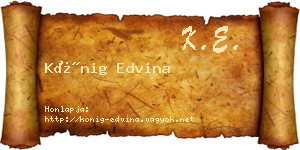 Kőnig Edvina névjegykártya